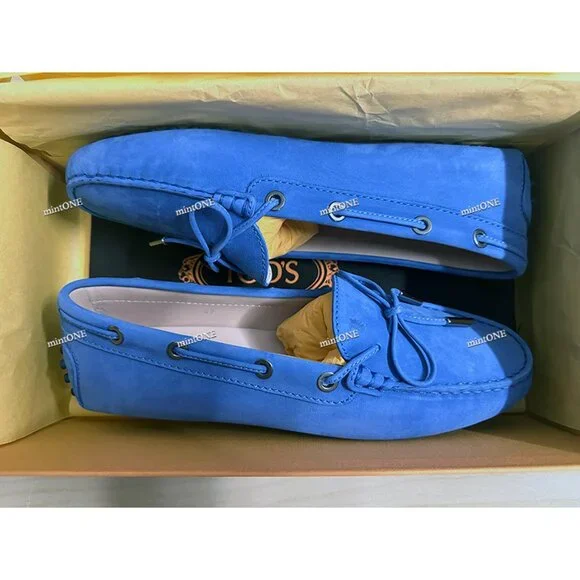 NEW Tod's Eye/Lace Royal Blue Moccasin size 37